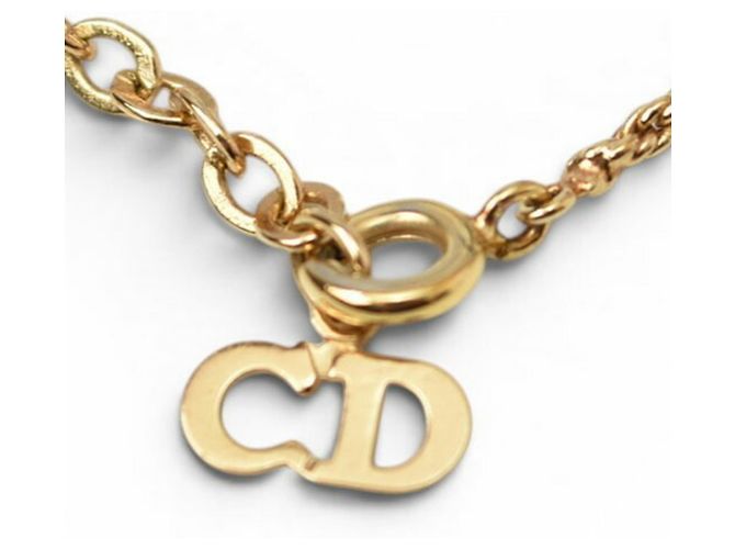 Collana Christian Dior placcata oro con strass D'oro - vista 9