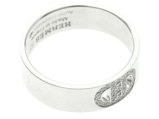 Hermès Hermes H D'ancre Ring mit Diamanten Silber - Ansicht 9