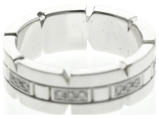 Cartier Tank Française Ring mit halben Diamanten Silber - Ansicht 7