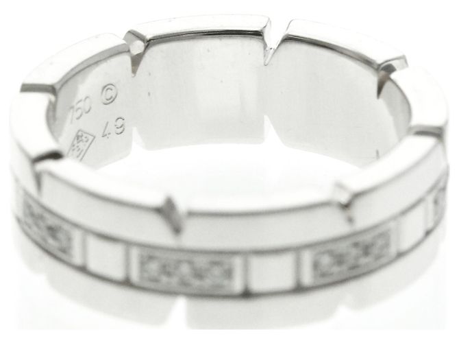 Cartier Tank Française Ring mit halben Diamanten Silber - Ansicht 8