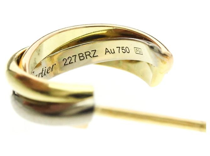 Trinity de Cartier Halbkreis-Ohrringe Golden - Ansicht 10