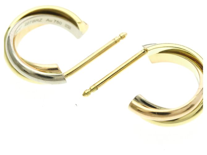 Trinity de Cartier Halbkreis-Ohrringe Golden - Ansicht 4