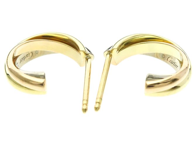 Trinity de Cartier Halbkreis-Ohrringe Golden - Ansicht 5
