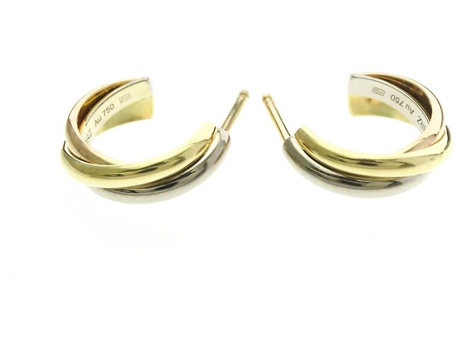 Trinity de Cartier Halbkreis-Ohrringe Golden - Ansicht 8
