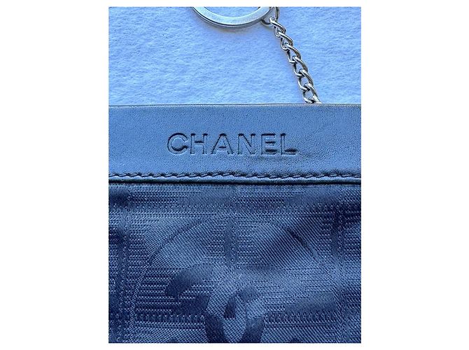 Chanel Cartera de lona negra con logo CC Negro - vista 2