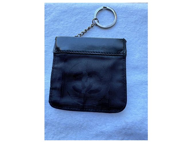 Chanel Cartera de lona negra con logo CC Negro - vista 3