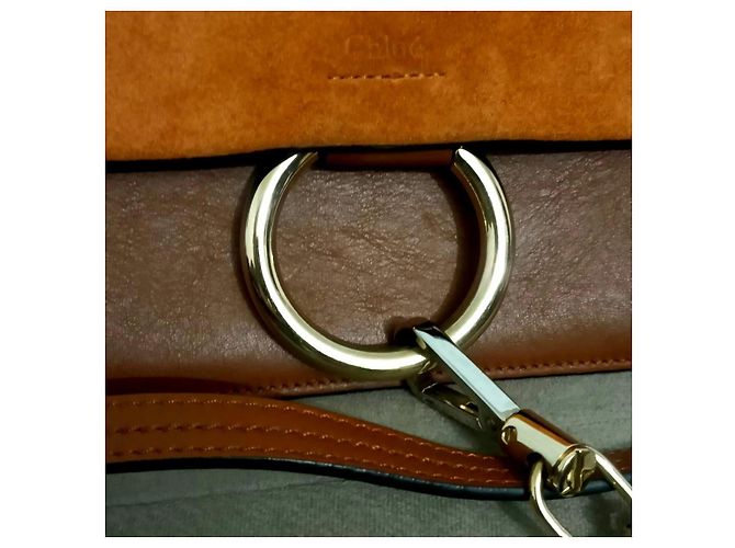 Chloé Faye Borsa a Spalla in Pelle e Scamosciato Marrone - vista 14