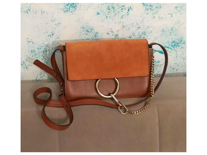 Chloé Faye Borsa a Spalla in Pelle e Scamosciato Marrone - vista 15