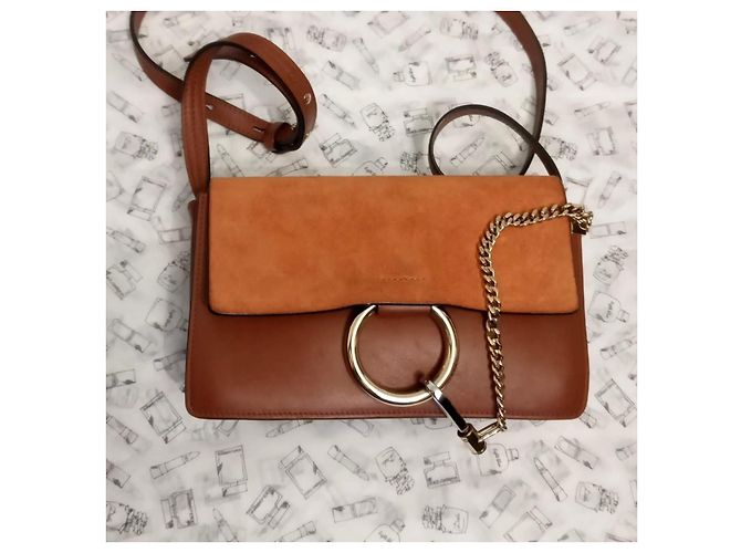 Chloé Faye Borsa a Spalla in Pelle e Scamosciato Marrone - vista 5