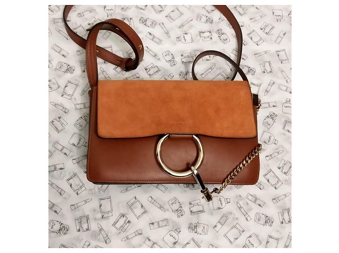 Chloé Faye Borsa a Spalla in Pelle e Scamosciato Marrone - vista 7