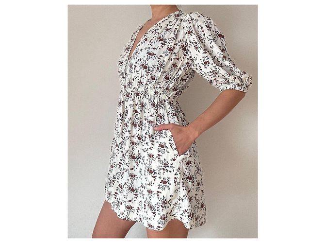 Minivestido Ganni blanco con estampado floral - vista 3