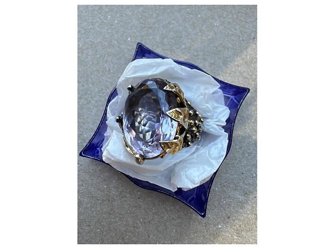 Autre Marque Anillo de Plata y Oro con Amatista Dorado Púrpura Hardware de plata - vista 2