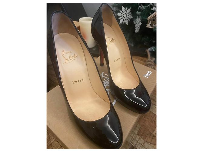 Christian Louboutin Ron Ron Décolleté Vernice Nero - vista 7