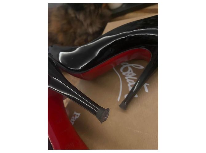 Christian Louboutin Ron Ron Décolleté Vernice Nero - vista 8