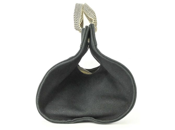 Hermès HERMES Cannes PM Canvas Handbag Tote Bag Black - view 3