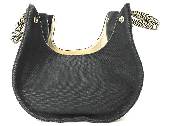 Hermès HERMES Cannes PM Canvas Handbag Tote Bag Black - view 7