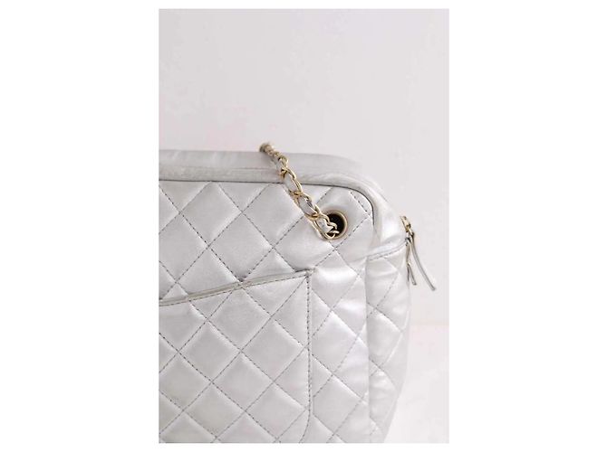 Chanel Silberne Camera Schultertasche - Ansicht 5
