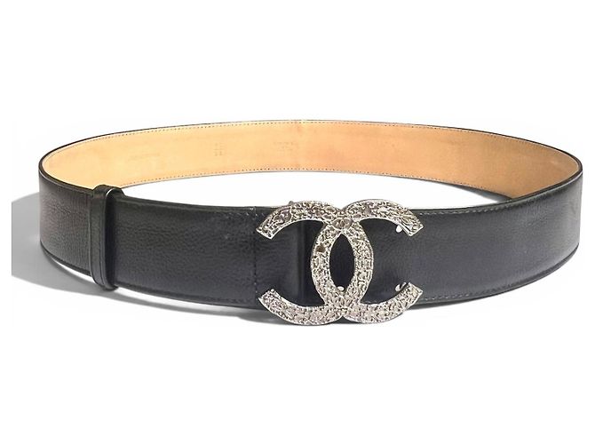 Chanel Metiers d'Art Gürtel Schwarz Caviar Leder Silber Hardware - Ansicht 3