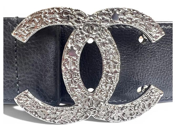 Chanel Metiers d'Art Gürtel Schwarz Caviar Leder Silber Hardware - Ansicht 4