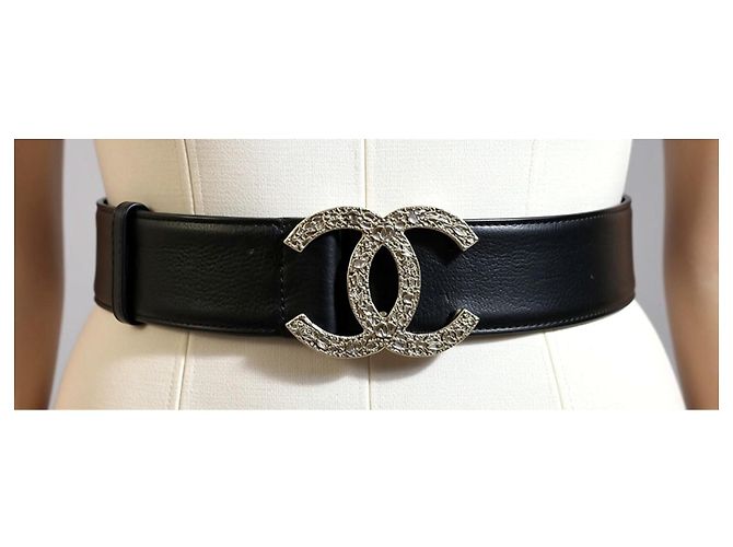 Chanel Metiers d'Art Gürtel Schwarz Caviar Leder Silber Hardware - Ansicht 5