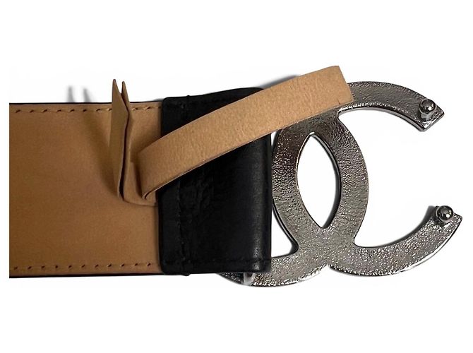 Chanel Metiers d'Art Gürtel Schwarz Caviar Leder Silber Hardware - Ansicht 9