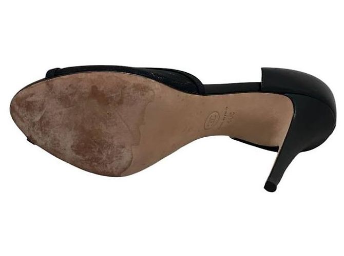 Chanel D'Orsay Pumps aus schwarzem Canvas & Leder Gr. 40 gebraucht - Ansicht 4