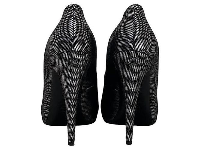 Chanel Wildleder-Pumps mit Interlocking CC Logo - Größe 41 gebraucht (NWOB) - Ansicht 3