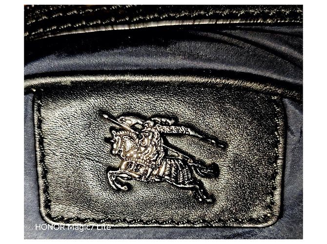 Burberry Zaino in nylon blu navy e pelle Nero - vista 2
