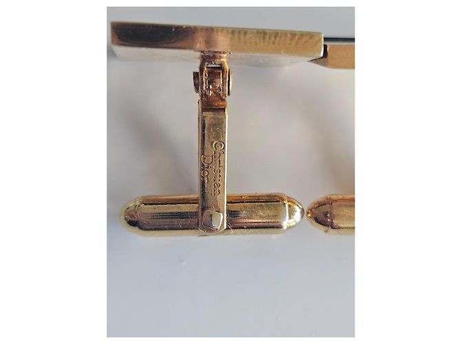 Abotoaduras Christian Dior douradas Azul Dourado - vista 12