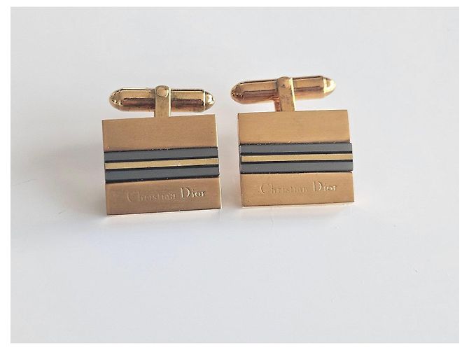 Abotoaduras Christian Dior douradas Azul Dourado - vista 16