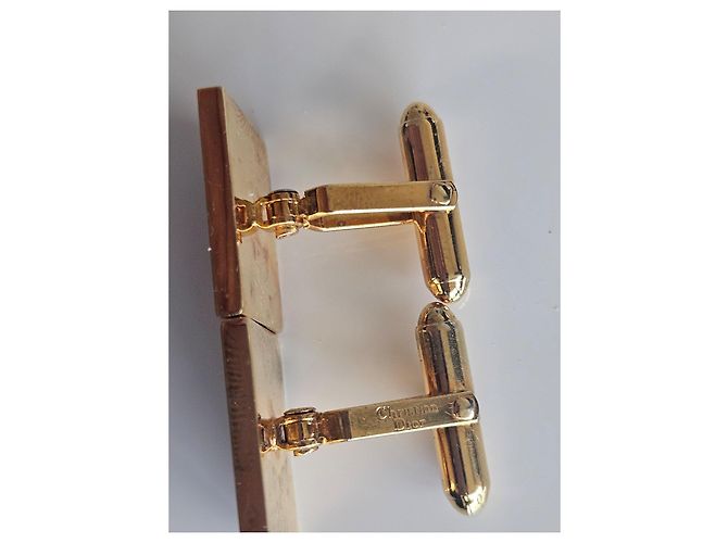 Abotoaduras Christian Dior douradas Azul Dourado - vista 7