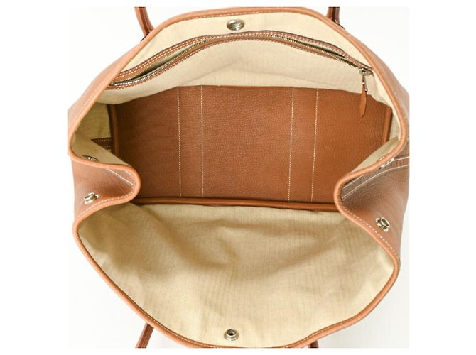 Hermès Borsa Tote Hermes Garden 36 PM Marrone D'oro - vista 12