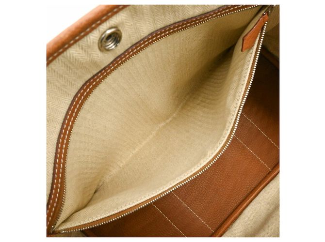 Hermès Borsa Tote Hermes Garden 36 PM Marrone D'oro - vista 13