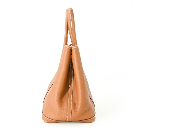 Hermès Borsa Tote Hermes Garden 36 PM Marrone D'oro - vista 3