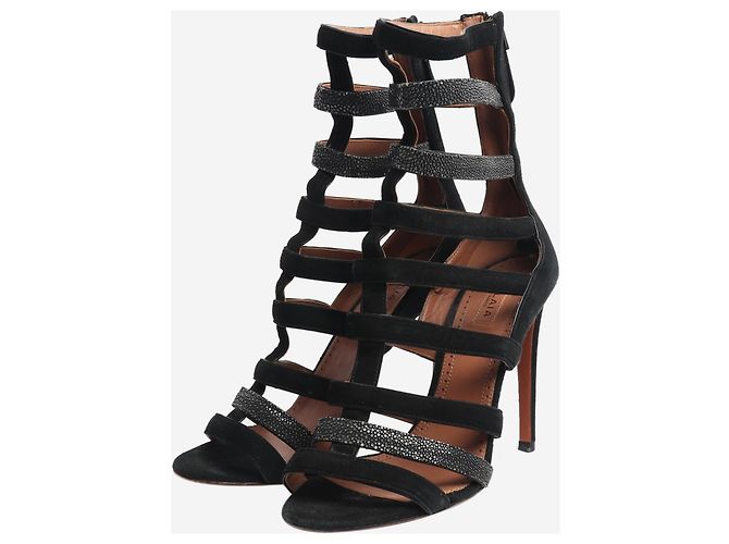 Alaïa Schwarze Gladiator-Sandaletten mit Absatz - Größe EU 37.5 (UK 4.5) - Ansicht 2