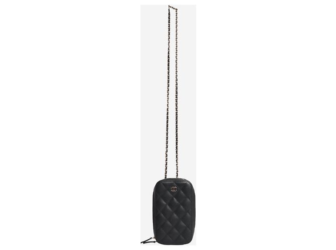 Chanel Schwarzer gesteppter Handyhalter 2019 - Ansicht 2