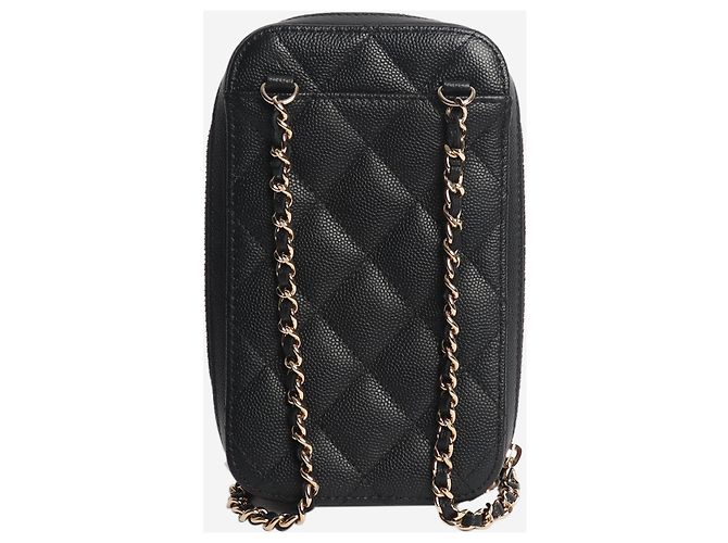 Chanel Schwarzer gesteppter Handyhalter 2019 - Ansicht 3