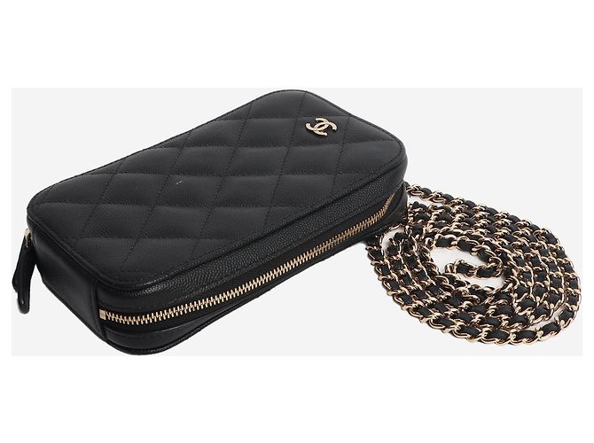 Chanel Schwarzer gesteppter Handyhalter 2019 - Ansicht 5