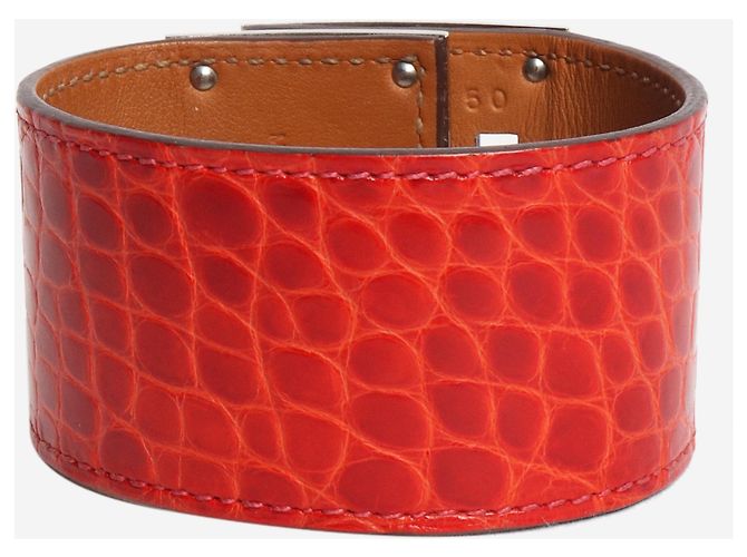 Hermès Bracciale Kelly Dog in alligatore rosso - vista 2