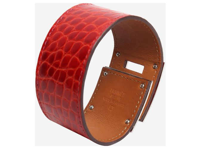 Hermès Bracciale Kelly Dog in alligatore rosso - vista 3