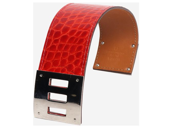 Hermès Bracciale Kelly Dog in alligatore rosso - vista 4