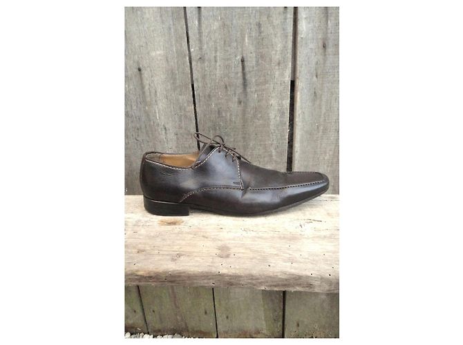 Yves Saint Laurent Rive Gauche Derbies in pelle Marrone - vista 10