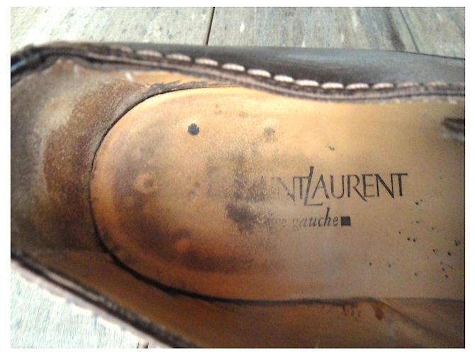 Yves Saint Laurent Rive Gauche Derbies in pelle Marrone - vista 7