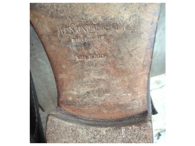 Yves Saint Laurent Rive Gauche Derbies in pelle Marrone - vista 9
