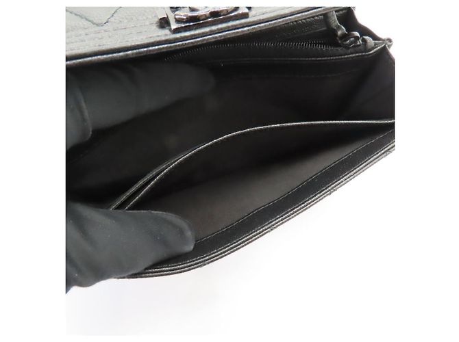 Cartera larga Chanel Boy Chanel Caviar Negro - vista 11