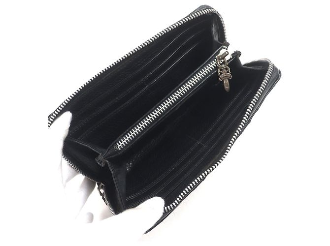 Chrome Hearts REG F ZIP Lederlanger Geldbeutel Schwarz - Ansicht 4