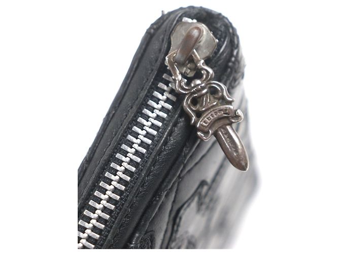 Chrome Hearts REG F ZIP Lederlanger Geldbeutel Schwarz - Ansicht 7