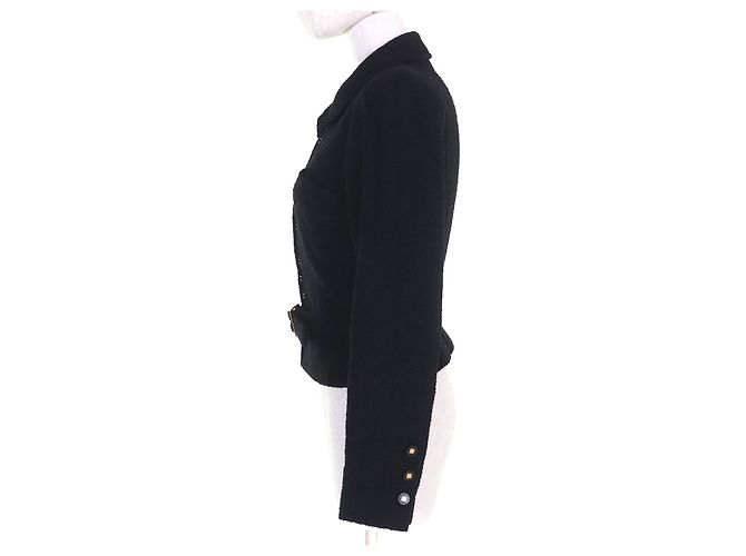 Chaqueta CHANEL COCO Mark de lana Negro - vista 2