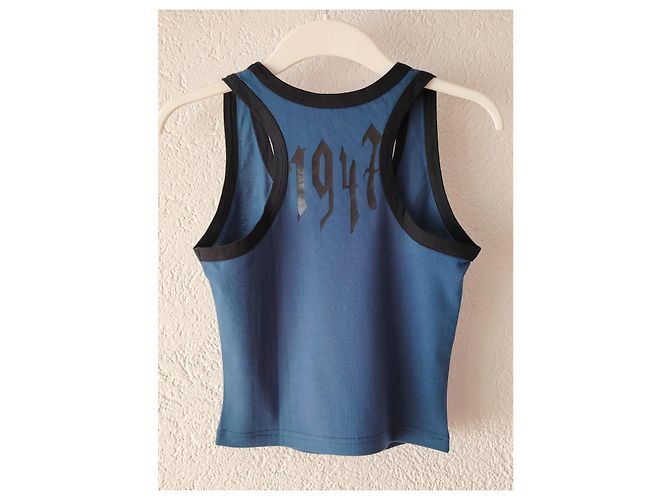 Canotta Christian Dior '1947' in cotone blu Nero - vista 2