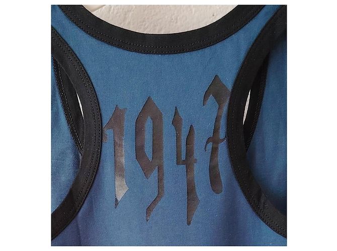 Canotta Christian Dior '1947' in cotone blu Nero - vista 3